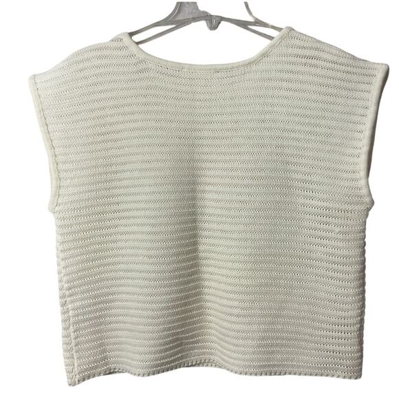 New Sweet Generis Daisy Sweater Top Size M Cream Multi - Picture 5 of 6